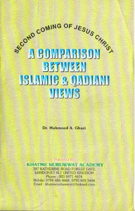 A Comparison Between Islam And Qadiani Views