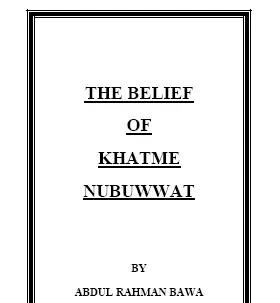 The Belief Khatme Nubuwwat